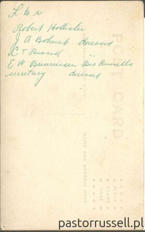 P18 - 1914, July 1, Receiving Instructions For Immersion - Post Card Original - Back Wynik